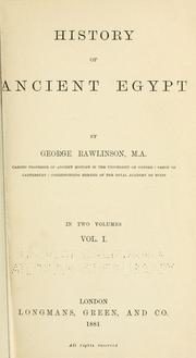 Cover of: History of Ancient Egypt, Vol. I by George Rawlinson
