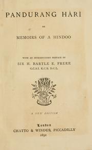 Cover of: Pandurang Hàrì, or, Memoirs of a Hindoo [a novel]