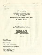 Cover of: Neighborhood statistical area series, city of Boston, harbor islands 1990 population and housing tables, u. S. Census summary tape file 3 "29 page profile". by Boston Redevelopment Authority