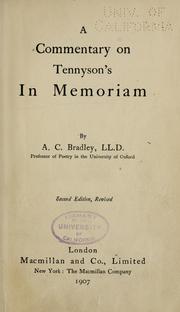 Cover of: A commentary on Tennyson's In memoriam by Andrew Cecil Bradley