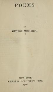 Cover of: Poems by George Meredith.