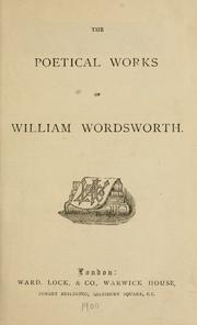 Cover of: Poetical works. by William Wordsworth