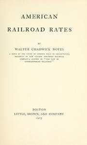 Cover of: American railroad rates