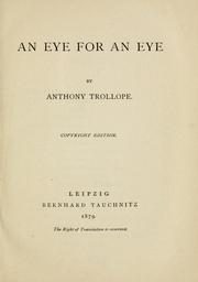 Cover of: An eye for an eye.
