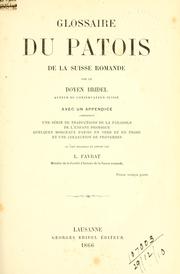 Cover of: Glossaire du patois de la Suisse romande by Philippe Cyriaque Bridel