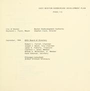 Cover of: East Boston harborside development plan, piers 1-5. (draft). by Boston Redevelopment Authority, Boston Redevelopment Authority