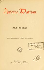 Cover of: Antoine Watteau. by Adolf Rosenberg