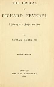 Cover of: The ordeal of Richard Feverel. by George Meredith