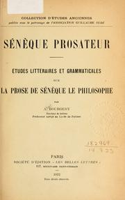 Sénèque prosateur by Abel Bourgery