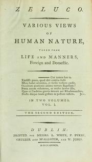 Cover of: Zeluco: various views of human nature, taken from life and manners, foreign and domestic ...