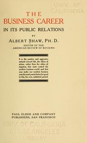 Cover of: The business career in its public relations