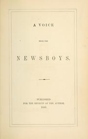 Cover of: A voice from the newsboys.