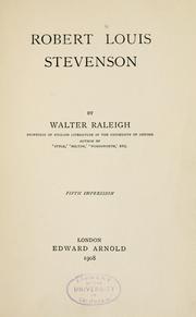 Cover of: Robert Louis Stevenson by Sir Walter Alexander Raleigh