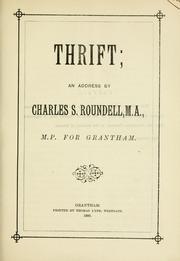 Cover of: Thrift: an address