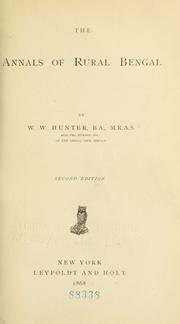 Annals of rural Bengal by William Wilson Hunter