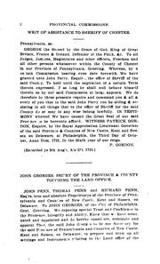 Cover of: Commissions issued by the province of Pennsylvania with official proclamations