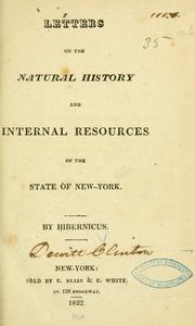 Cover of: Letters on the natural history and internal resources of the State of New York.