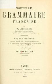 Cover of: Nouvelle grammaire française by Alexis Chassang