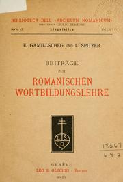 Cover of: Beiträge zur romanischen Wortbildungslehre.