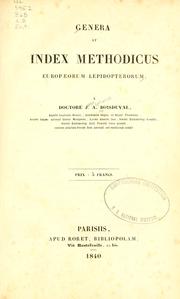 Cover of: Genera et index methodicus Europæorum lepidopterum.