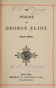 Cover of: The poems of George Eliot. by George Eliot
