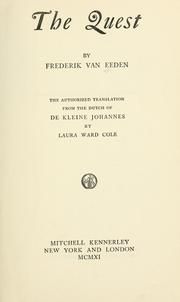 Cover of: The quest by Frederik van Eeden