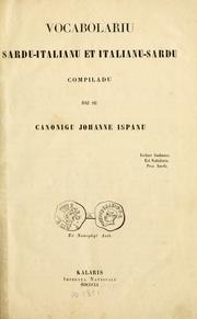 Cover of: Vocabolario sardo-italiano e italiano-sardo. by Giovanni Spano