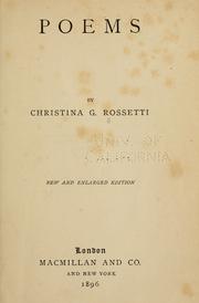 Cover of: Poems by Christina Georgina Rosetti