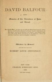 Cover of: David Balfour by Robert Louis Stevenson