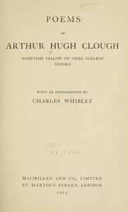 Cover of: Poems of Arthur Clough ...