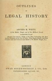 Cover of: Outlines of legal history