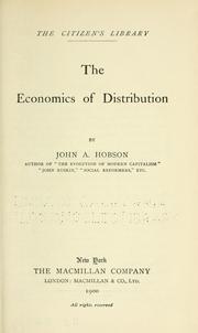 Cover of: The economics of distribution