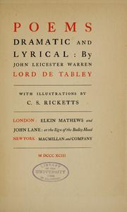 Poems dramatic and lyrical by John Warren, 3rd Baron de Tabley