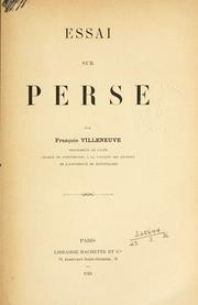Cover of: Essai sur Perse.