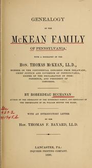 Genealogy of the McKean family of Pennsylvania by Roberdeau Buchanan