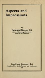 Cover of: Aspects and impressions by Edmund Gosse