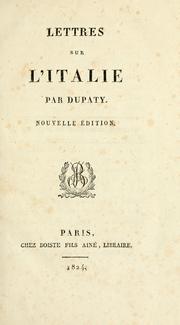 Cover of: Lettres sur l'Italie