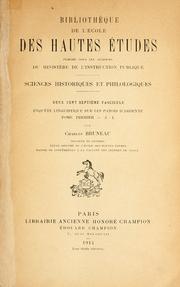 Cover of: Enquête linguistique sur les patois d'Ardenne. by Charles Bruneau