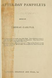 Cover of: Latter-day pamphlets. by Thomas Carlyle