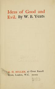 Cover of: Ideas of good and evil