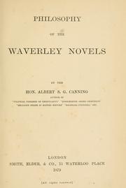 Cover of: Philosophy of the Waverley novels.
