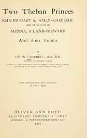 Cover of: Two Theban princes by Campbell, Colin