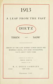 Cover of: 1913. by Dietz, Robert Edwin