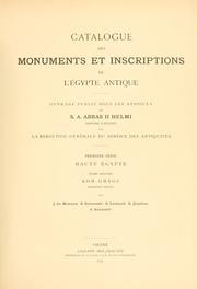 Cover of: Catalogue des monuments et inscriptions de l'Égypte antique by 