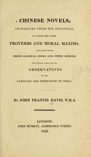 Cover of: Chinese novels by Sir John Francis Davis