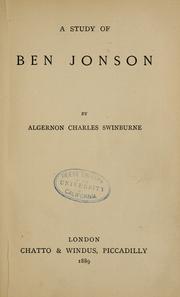 Cover of: A study of Ben Jonson.
