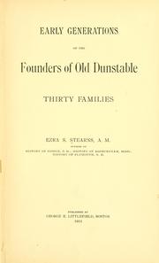 Cover of: Early generations of the founders of old Dunstable