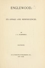 Cover of: Englewood: its annals and reminiscences