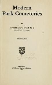 Cover of: Modern park cemeteries by Howard Evarts Weed