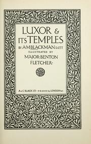 Cover of: Luxor & its temples by Blackman, Aylward M.